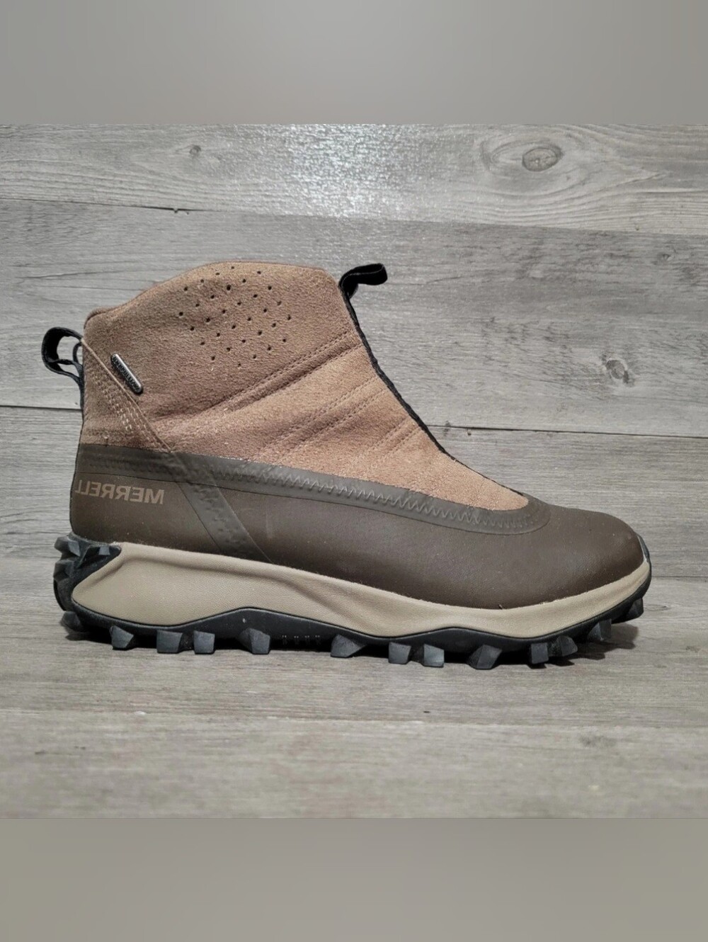 Merrell Men's Size 9.5 Thermo Snowdrift Zip Mid Boots Brown